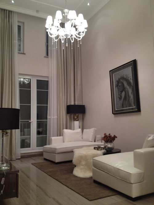 欧式风格挑高客厅灯具设计效果图与室内外装饰装修工程解析